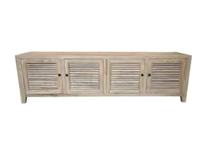 MF Recycled Elmwood Louvre Entertainment Unit with Internal Shelves thumbnail 4