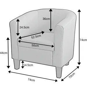 BT Tasman PU Leather Upholstered Tub Chair thumbnail 4