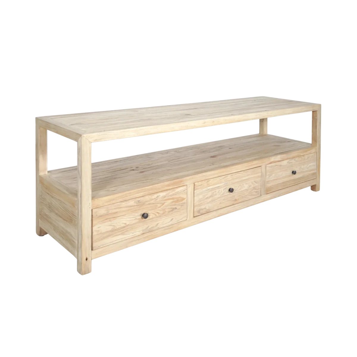 CR Sonoma Solid Timber 3 Drawer 1 Shelf Entertainment Unit