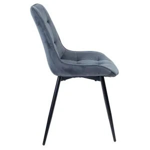 VI Giselle Velvet Upholstered Black Metal Legs Dining Chair thumbnail 3