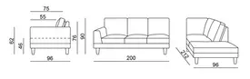 EL Arina Fabric Upholstered 5 Seaters Corner Chaise thumbnail 5