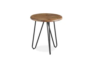 VI Library Rustic Look Metal Leg Round Side Table thumbnail 3