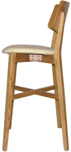 EZ Phoenix Light Oak Stained Solid Timber Framed Barstool thumbnail 11