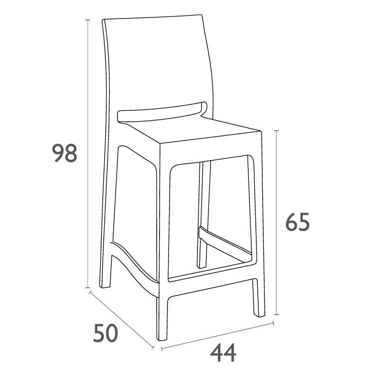 FL Maya Hospitality Outdoor Stackable Counter Stool