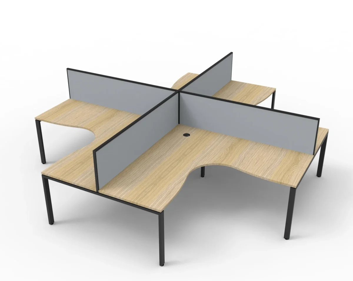 RL Infinity Profile Leg 4 People Corner Workstation with Screen