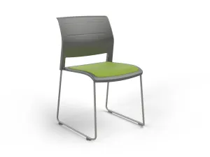 OL Game Hospitality Stacking Chair - Charcoal Shell Upholstered Seat thumbnail 8