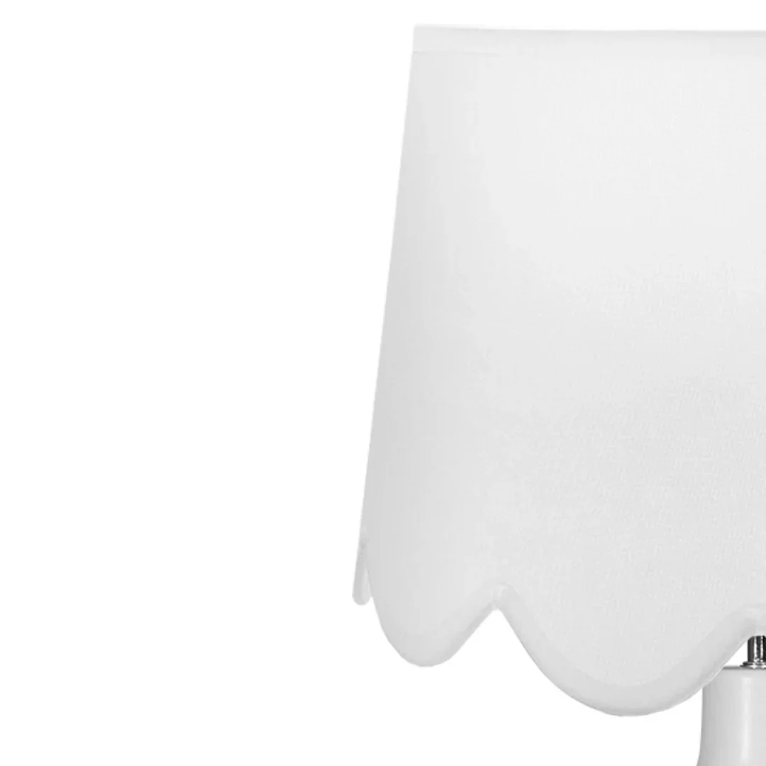 SH Scallop White Fabric Shade Lamp (Set 2)