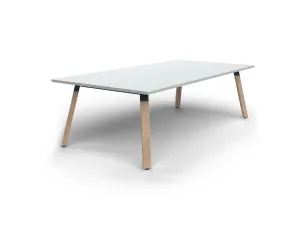 OL Plantation Timber Leg Meeting Table in White Top thumbnail 1