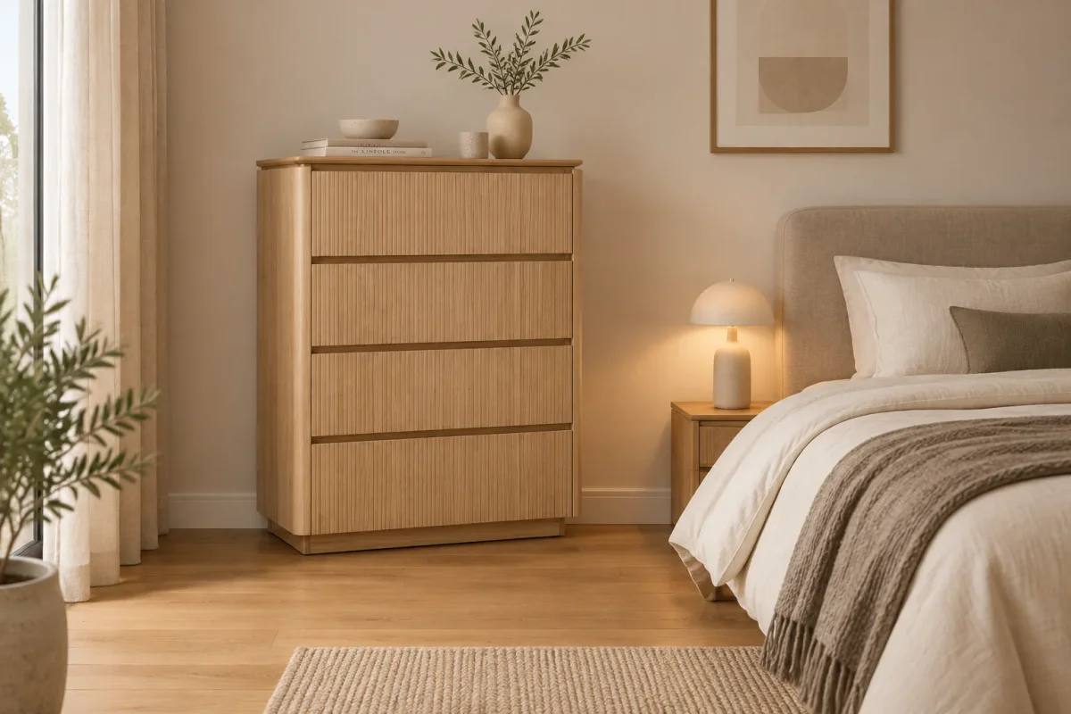MD Prado Solid Timber 4 Drawer Tallboy