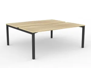 OL Axis 2-User Double Sided Workspace – Oak Top Black Frame thumbnail 7