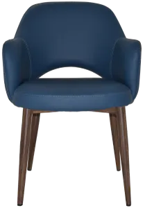 EZ Albury Walnut Colour Metal Leg Upholstered Hospitality Dining Armchair thumbnail 11
