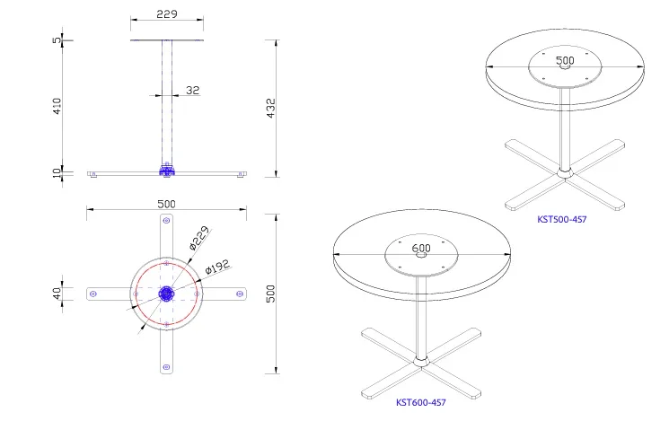 RL Kolo Metal Coffee Table Base