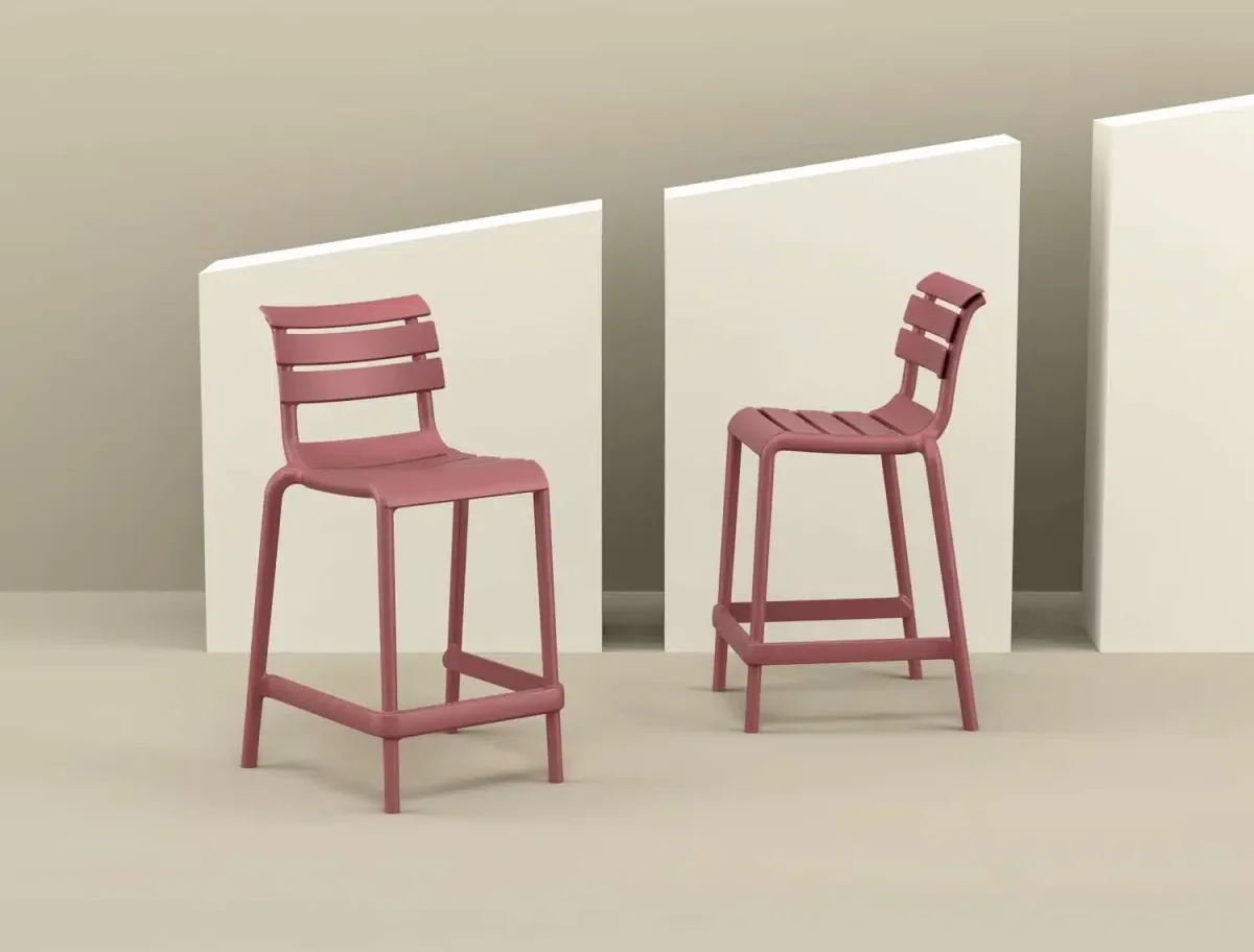 FL Helen Hospitality Stackable Outdoor Counter Stool