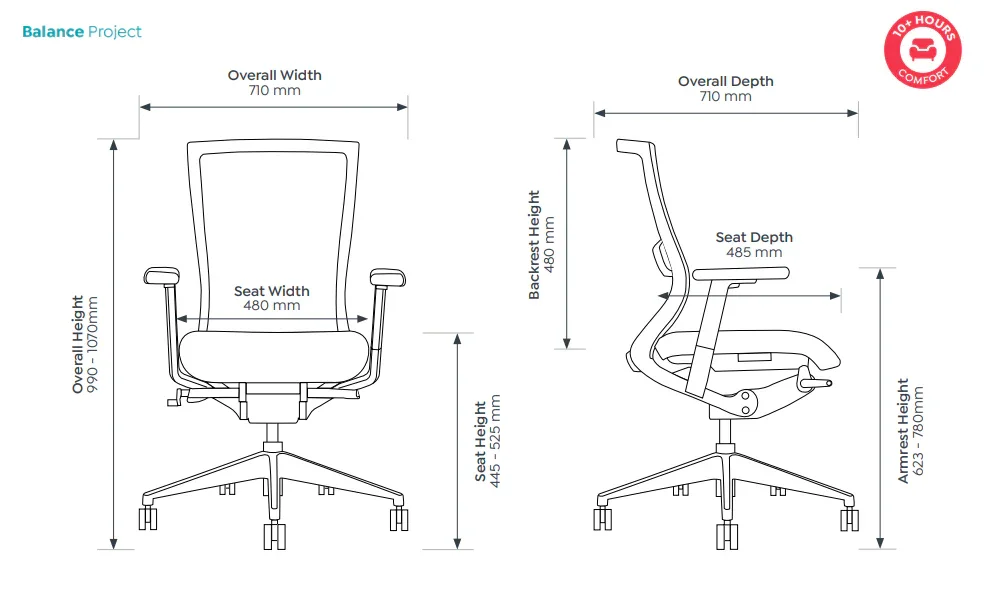 OL Balance Mesh Back Project Chair with Lumbar