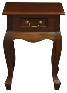 CT Queen Anne Solid Timber 1 Drawer Lamp Table thumbnail 2
