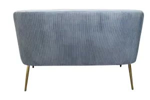 BT Perla Velvet Upholstered Fluted Back 2 Seater Armchair thumbnail 6