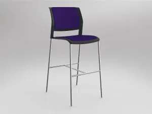 OL Game Fabric Upholstered Chrome Leg Barstool thumbnail 11