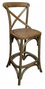 MF Crossback Solid Timber Rattan Barstool 65cm Seat Height thumbnail 6