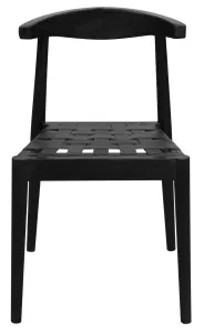 CT Elliot Solid Oak Timber Genuine Leather Seat Dining Chair thumbnail 1