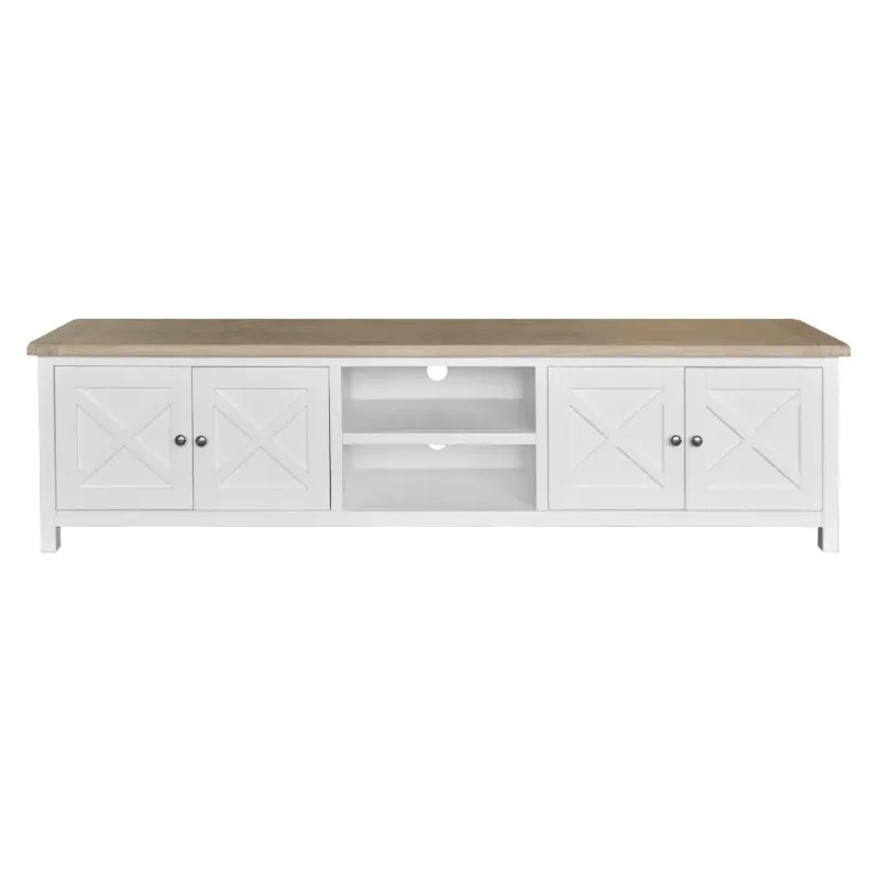 VI Shellwood Solid Timber 4 Door 2 Niches TV Unit