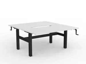 OL Agile Winder Height Adjustable Shared Desk – White Top with Black Frame thumbnail 20