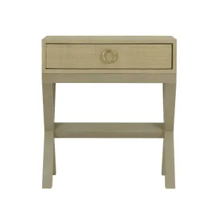 CR Renoir Raffia Wrapped Timber 1 Drawer Bedside thumbnail 4