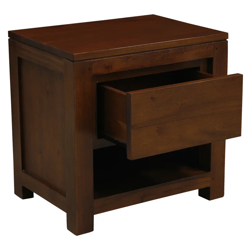 CT Amsterdam Solid Mahogany Timber 1 Drawer Bedside Table