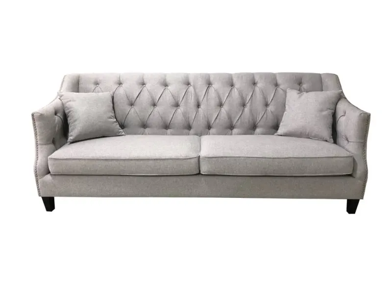 VI Vermont Fabric Upholstered Timber Leg 3 Seater Lounge