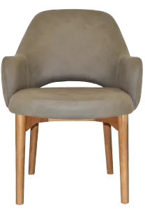 EZ Albury Solid Oak Stained Timber Upholstered Hospitality Dining Armchair - XL thumbnail 10