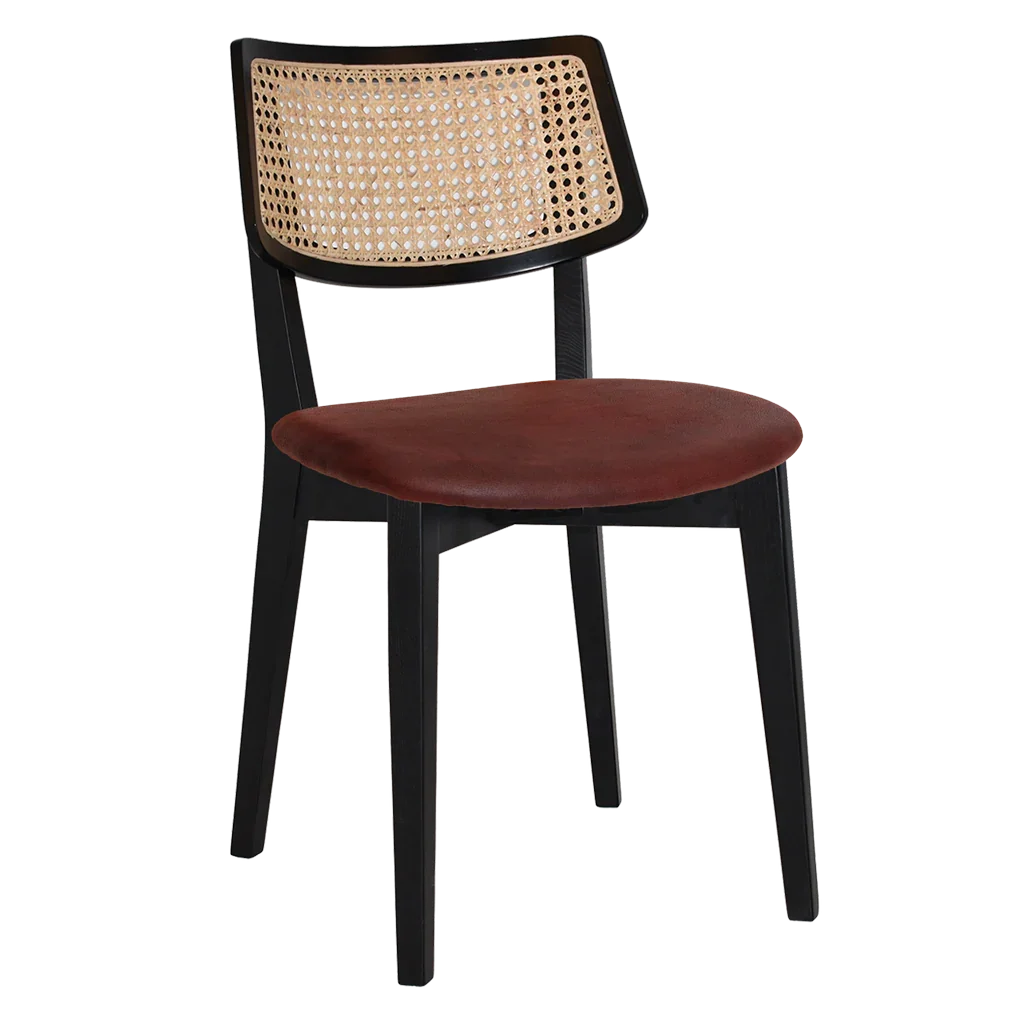 EZ Phoenix Solid Timber Framed Rattan Back Hospitality Dining Chair
