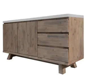 VI Liberty Concrete Top Solid Timber 2 Door 3 Drawer Buffet thumbnail 2