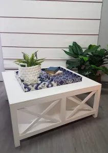 DA Catalina Square Coffee Table with Shelf â€“ White thumbnail 3