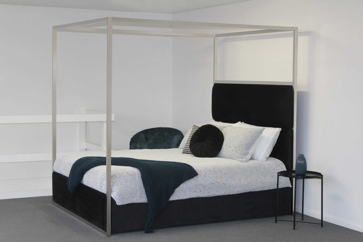 BT Jordana Velvet Upholstered 4 Poster Queen Bed