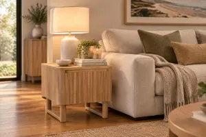 MD Oscar Solid Timber 1 Drawer Lamp Table thumbnail 2
