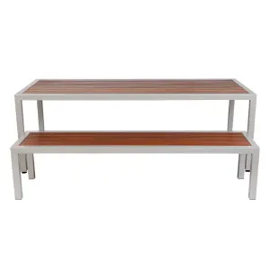 MA Powder Coated Steel Framed and Timber Slats Indoor Bench thumbnail 6
