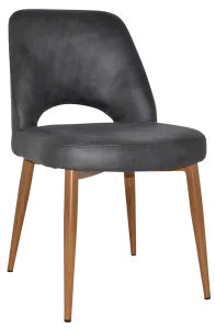 EZ Albury Oak Stained Metal Leg Upholstered Hospitality Dining Chair thumbnail 14