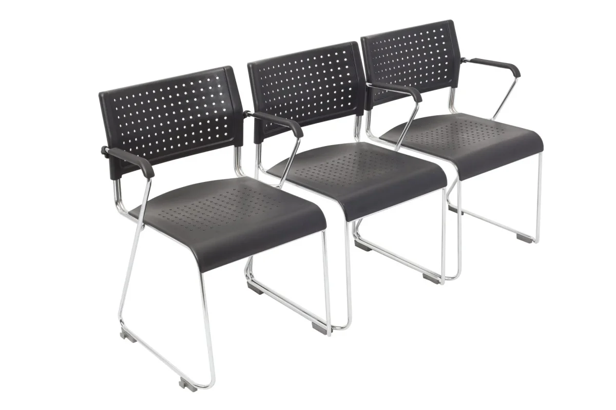 RL Wimbledon Stackable Chrome Sled Base Visitor Armchair