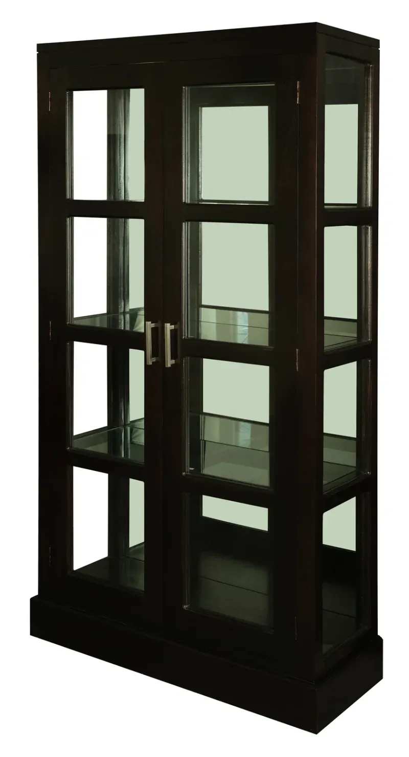 CT Paris Solid Timber 2 Door Mirror Back Display Cabinet