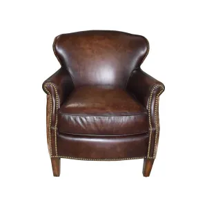 CR Professor Leather Armchair with Fontana-Exotic Dark Finish thumbnail 2