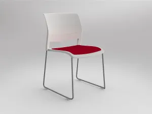 OL Game Slade Base Fabric Seat Hospitality Stacking Chair - White Shell thumbnail 12