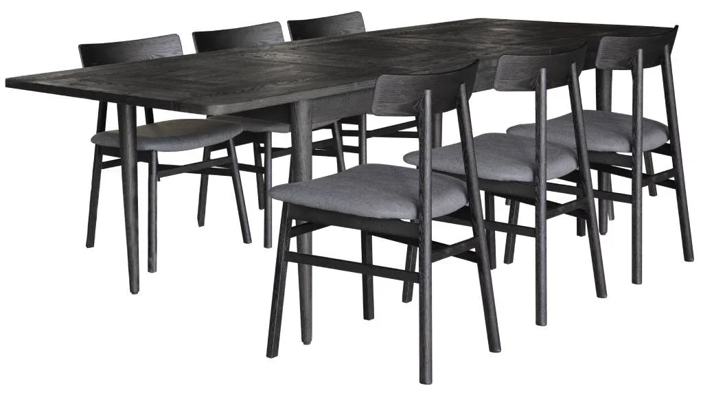 VI Patchwood Solid Timber Fabric Seat Dining Chair