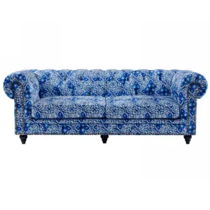 BT Chesterfield Velvet Upholstered 3 Seater Lounge thumbnail 1