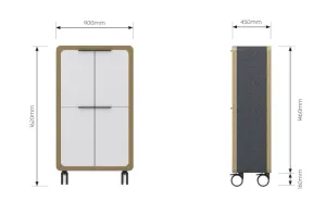 OL Rover 4 Tier Bookshelf with Acoustic Pinnable Board thumbnail 4
