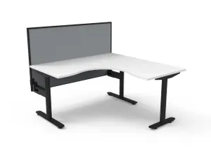 RL Halo Static Corner Workstation with Aluminium Framed Screen thumbnail 2