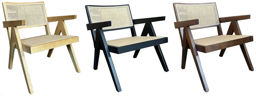 MF Pier Timber Framed with Natural Rattan Lounge Chair