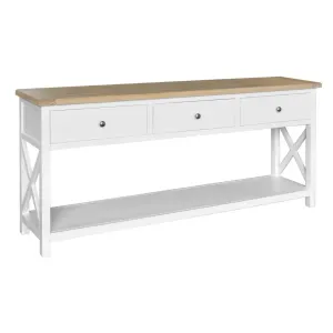 VI Shellwood Solid Timber 3 Drawer Console Table thumbnail 2