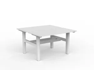 OL Agile Fixed Height 2 User Shared Desk – White Top with White Frame thumbnail 15