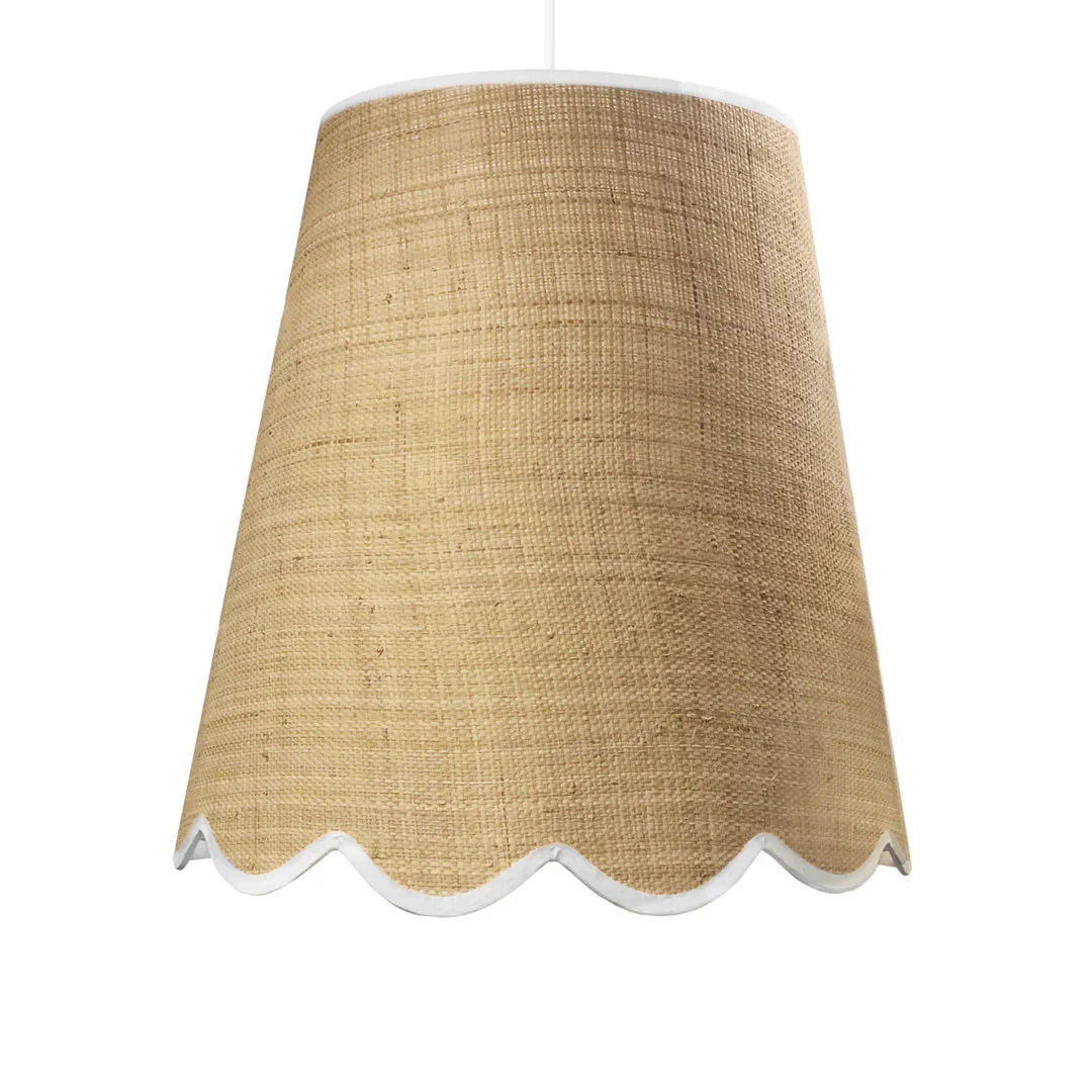 SH Scallop Hanging Raffia Shade Large Lamp