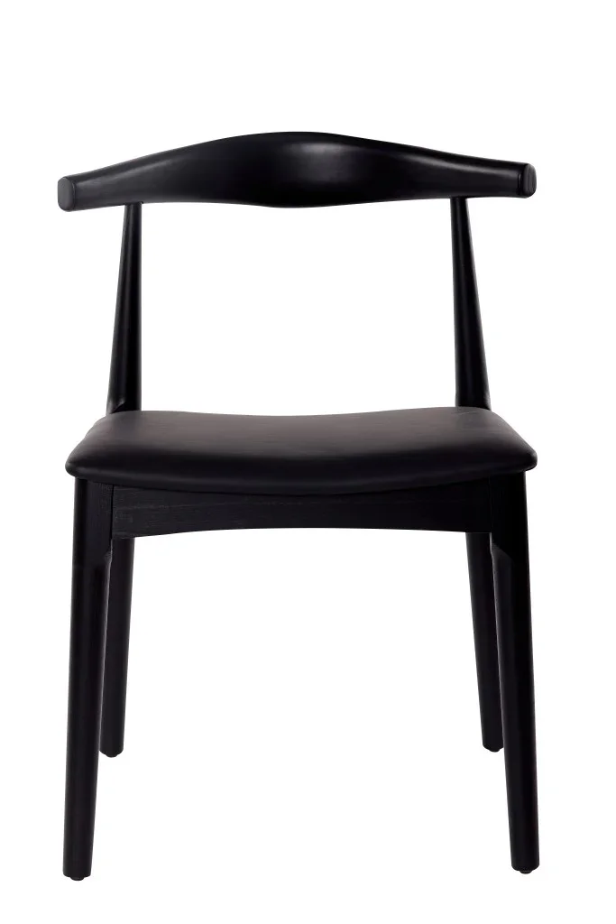 VI Leif Elbow PU Leather Seat Timber Leg Dining Chair