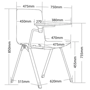ST Aria Training Chair with Tablet Arm thumbnail 5
